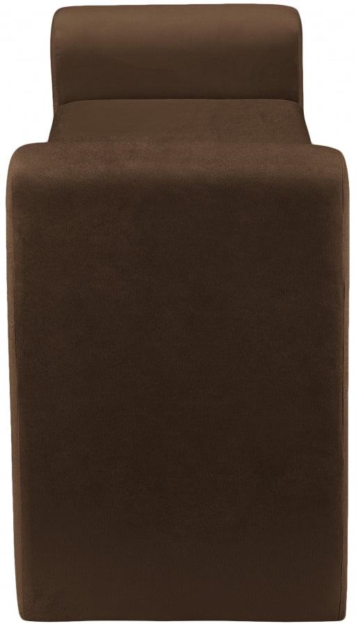 Stylus Brown Velvet 51" Bench from Meridian - Luna Furniture