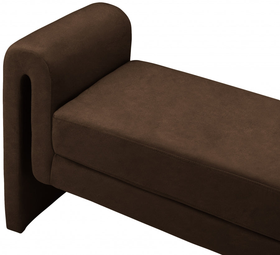 Stylus Brown Velvet 51" Bench from Meridian - Luna Furniture