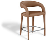 Sylvester Brown Faux Leather Counter Stool from Meridian - Luna Furniture