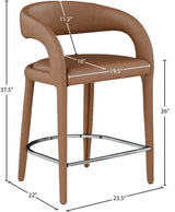 Sylvester Brown Faux Leather Counter Stool from Meridian - Luna Furniture