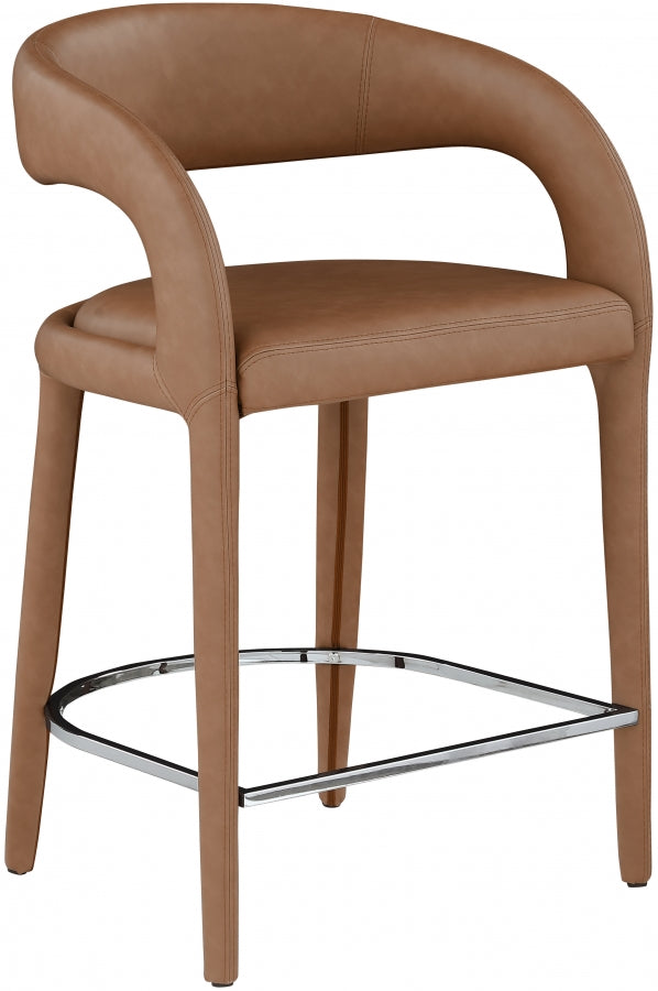 Sylvester Brown Faux Leather Counter Stool from Meridian - Luna Furniture