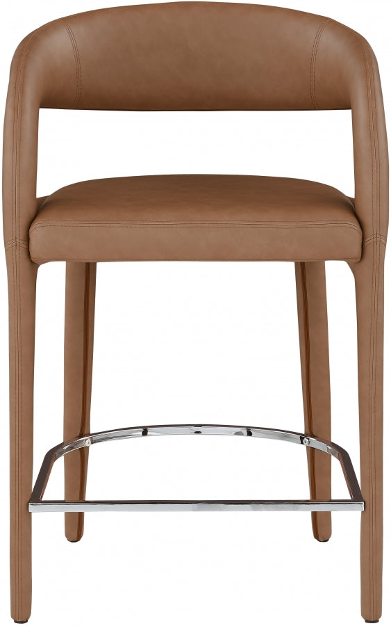 Sylvester Brown Faux Leather Counter Stool from Meridian - Luna Furniture