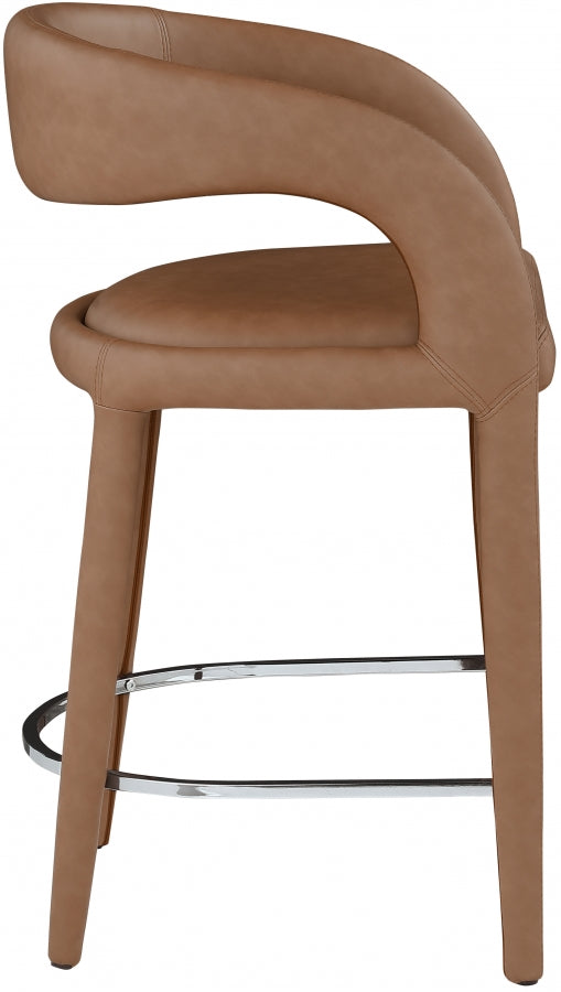 Sylvester Brown Faux Leather Counter Stool from Meridian - Luna Furniture