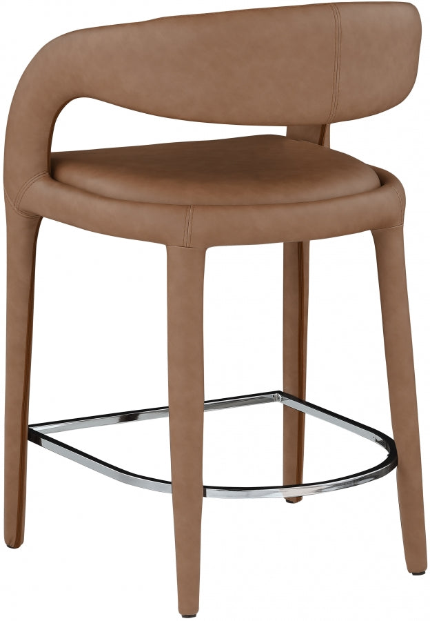 Sylvester Brown Faux Leather Counter Stool from Meridian - Luna Furniture