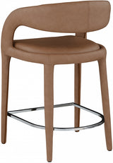 Sylvester Brown Faux Leather Counter Stool from Meridian - Luna Furniture