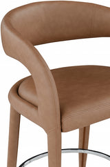 Sylvester Brown Faux Leather Counter Stool from Meridian - Luna Furniture