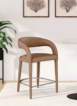 Sylvester Brown Faux Leather Counter Stool from Meridian - Luna Furniture