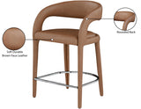 Sylvester Brown Faux Leather Counter Stool from Meridian - Luna Furniture