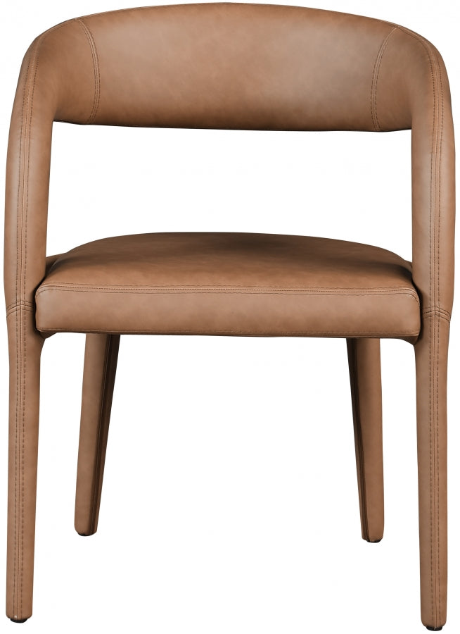 Sylvester Brown Faux Leather Dining Chair from Meridian - Luna Furniture