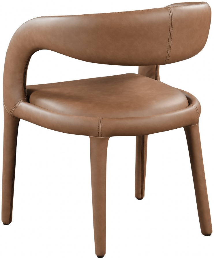 Sylvester Brown Faux Leather Dining Chair from Meridian - Luna Furniture