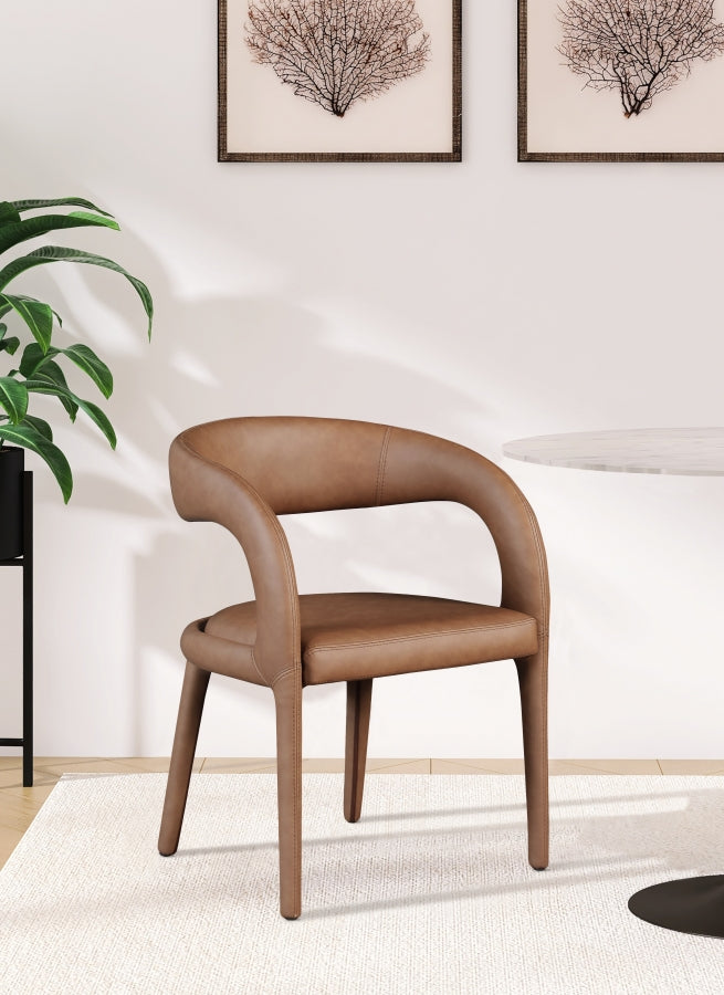 Sylvester Brown Faux Leather Dining Chair from Meridian - Luna Furniture