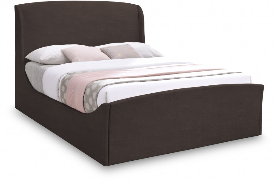 Tess Brown Velvet King Bed from Meridian - Luna Furniture