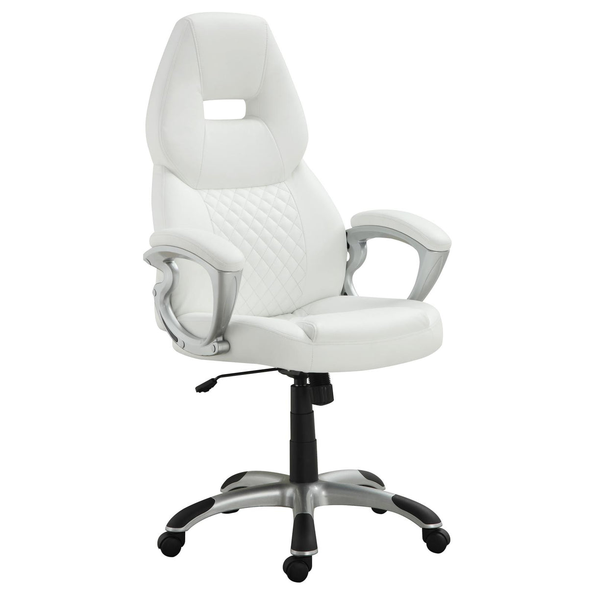 Bruce White/Silver Adjustable Height Office Chair from Coaster - Luna Furniture