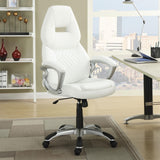 Bruce White/Silver Adjustable Height Office Chair from Coaster - Luna Furniture