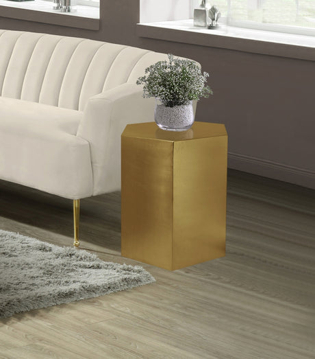 Hexagon Brushed End Table from Meridian - Luna Furniture