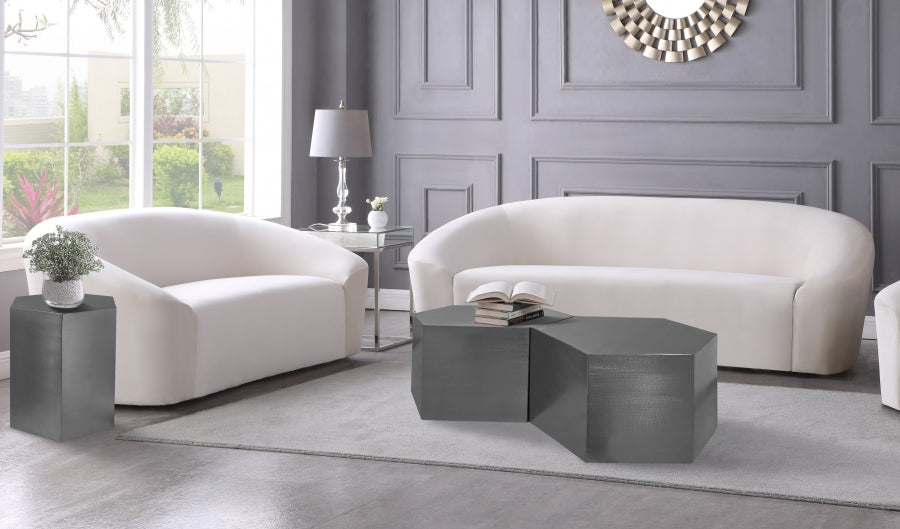 Hexagon Brushed End Table from Meridian - Luna Furniture