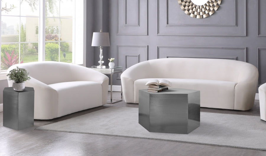 Hexagon Brushed Chrome Modular Coffee Table from Meridian - Luna Furniture