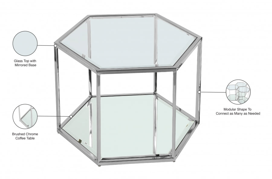 Sei Chrome Coffee Table from Meridian - Luna Furniture