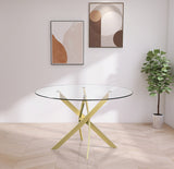 Xander Brushed Round 48" Dining Table from Meridian - Luna Furniture