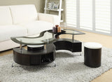 Buckley Cappuccino 3-Piece Coffee Table/Stools Set from Coaster - Luna Furniture