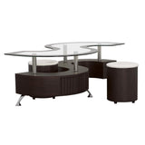 Buckley Cappuccino 3-Piece Coffee Table/Stools Set from Coaster - Luna Furniture