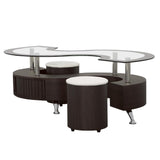 Buckley Cappuccino 3-Piece Coffee Table/Stools Set from Coaster - Luna Furniture