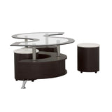 Buckley Cappuccino 3-Piece Coffee Table/Stools Set from Coaster - Luna Furniture