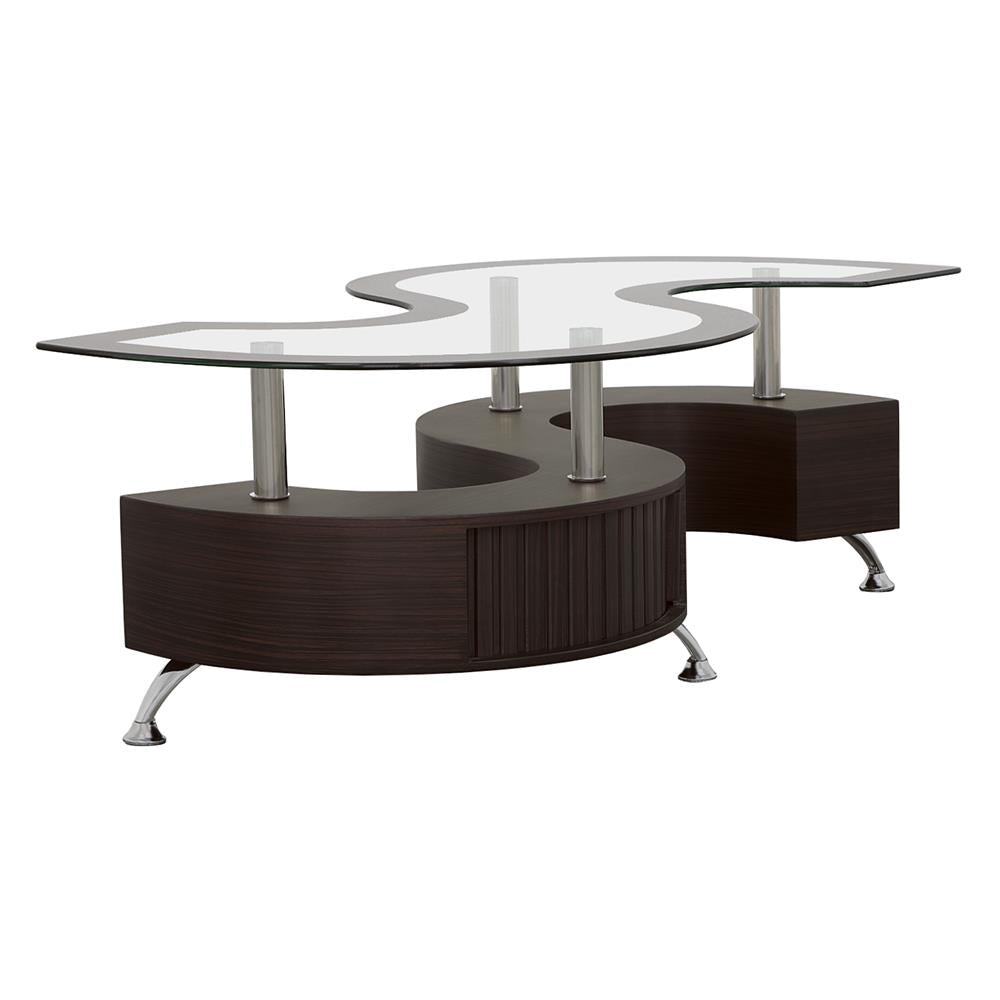 Buckley Cappuccino 3-Piece Coffee Table/Stools Set from Coaster - Luna Furniture