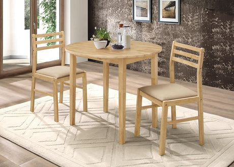 Bucknell 3-piece Dining Set with Drop Leaf Natural and Tan - 130006 - Luna Furniture