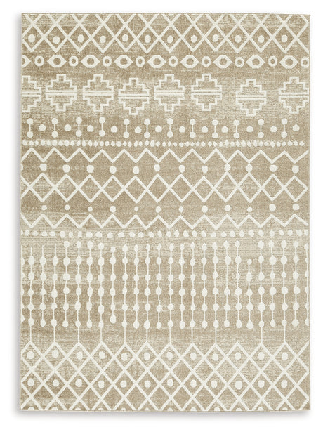 Bunchly Tan/Brown/Cream Medium Rug from Ashley - Luna Furniture