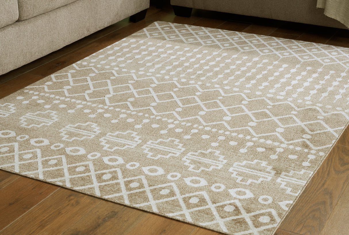 Bunchly Tan/Brown/Cream Medium Rug from Ashley - Luna Furniture