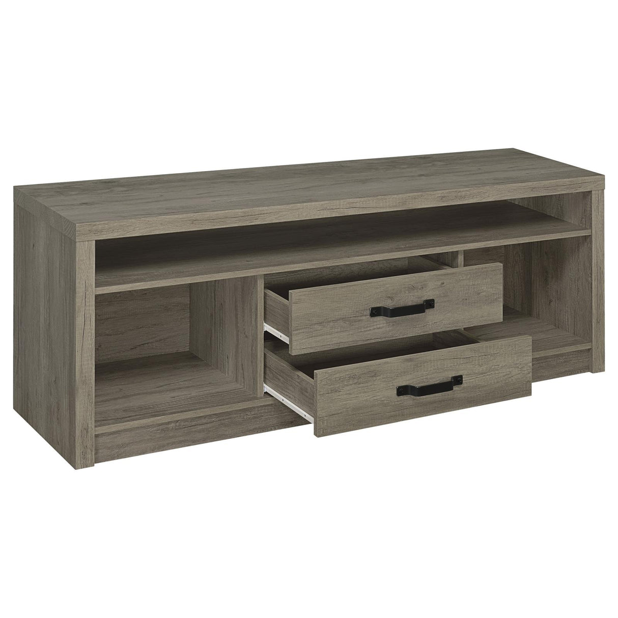 Burke 2-drawer TV Console Grey Driftwood - 701024 - Luna Furniture