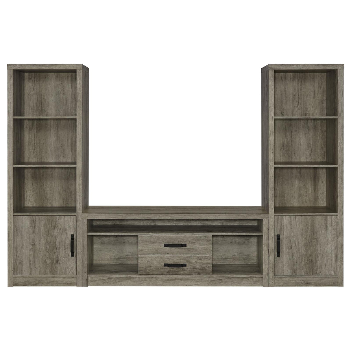 Burke 3-piece Entertainment Center Grey Driftwood from Coaster - Luna Furniture