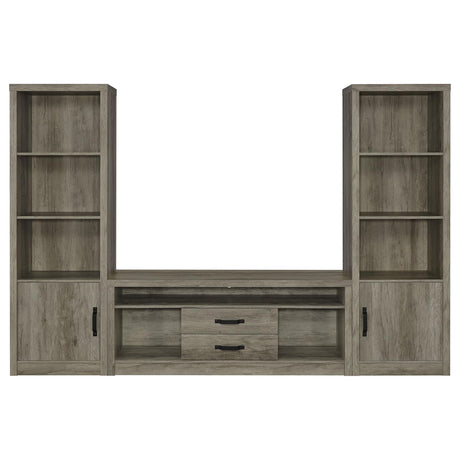 Burke 3-piece Entertainment Center Grey Driftwood - 701024-SET - Luna Furniture