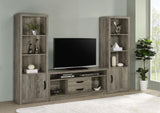 Burke Gray Driftwood 3-Shelf Media Tower With Storage Cabinet from Coaster - Luna Furniture