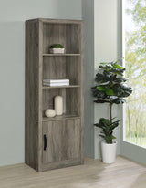 Burke Gray Driftwood 3-Shelf Media Tower With Storage Cabinet from Coaster - Luna Furniture