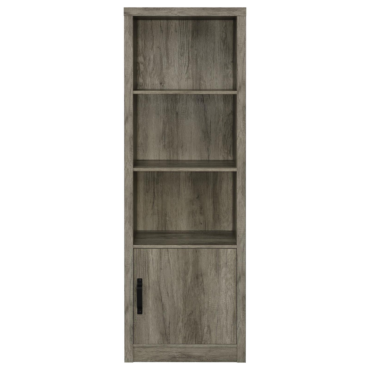 Burke Gray Driftwood 3-Shelf Media Tower With Storage Cabinet from Coaster - Luna Furniture