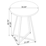 Bexter White/Chrome Faux Marble Round Top Bar Table from Coaster - Luna Furniture