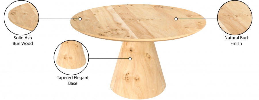 Linette Burl Dining Table from Meridian - Luna Furniture