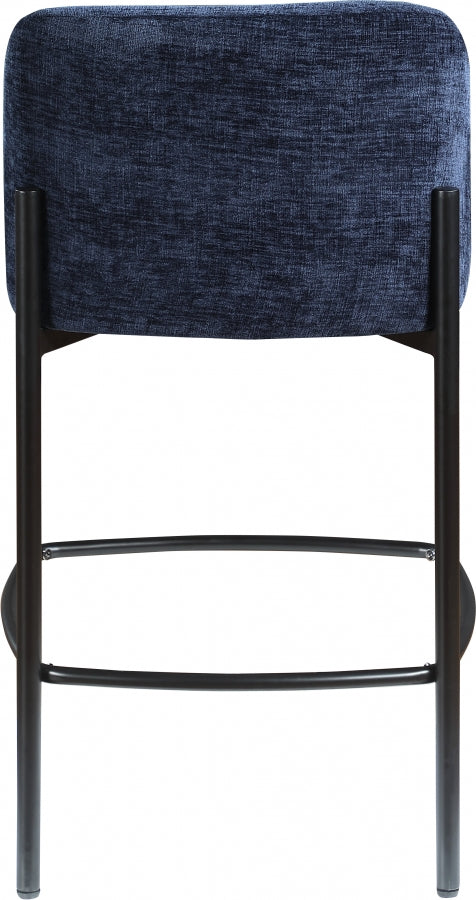 Burton Chenille Fabric Bar / Counter Stools Blue, Set of 2 from Meridian - Luna Furniture