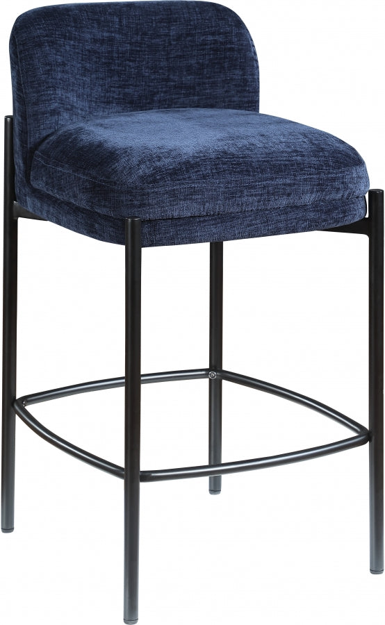 Burton Chenille Fabric Bar / Counter Stools Blue, Set of 2 from Meridian - Luna Furniture