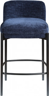 Burton Chenille Fabric Bar / Counter Stools Blue, Set of 2 from Meridian - Luna Furniture