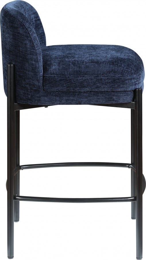 Burton Chenille Fabric Bar / Counter Stools Blue, Set of 2 from Meridian - Luna Furniture