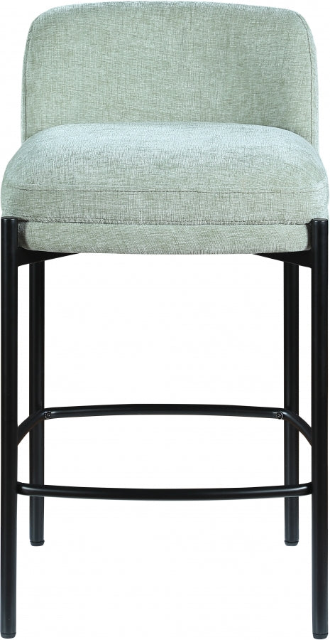 Burton Chenille Fabric Bar / Counter Stools Mint, Set of 2 from Meridian - Luna Furniture