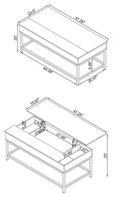 Byers Brown Oak/Sandy Black Coffee Table with Hidden Storage from Coaster - Luna Furniture