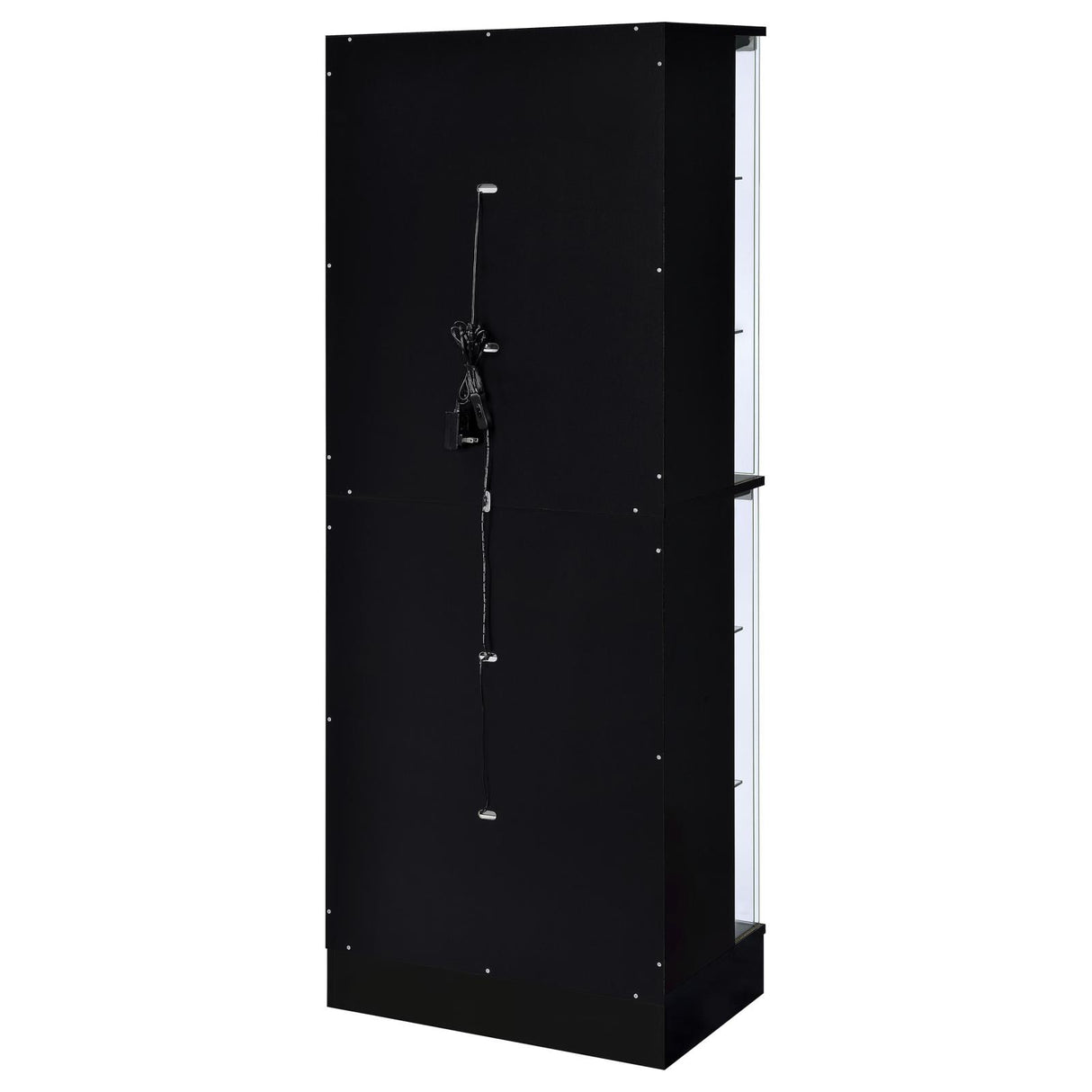 Cabra Display Case Curio Cabinet with Glass Shelves and LED Lighting Black High Gloss - 950398 - Luna Furniture