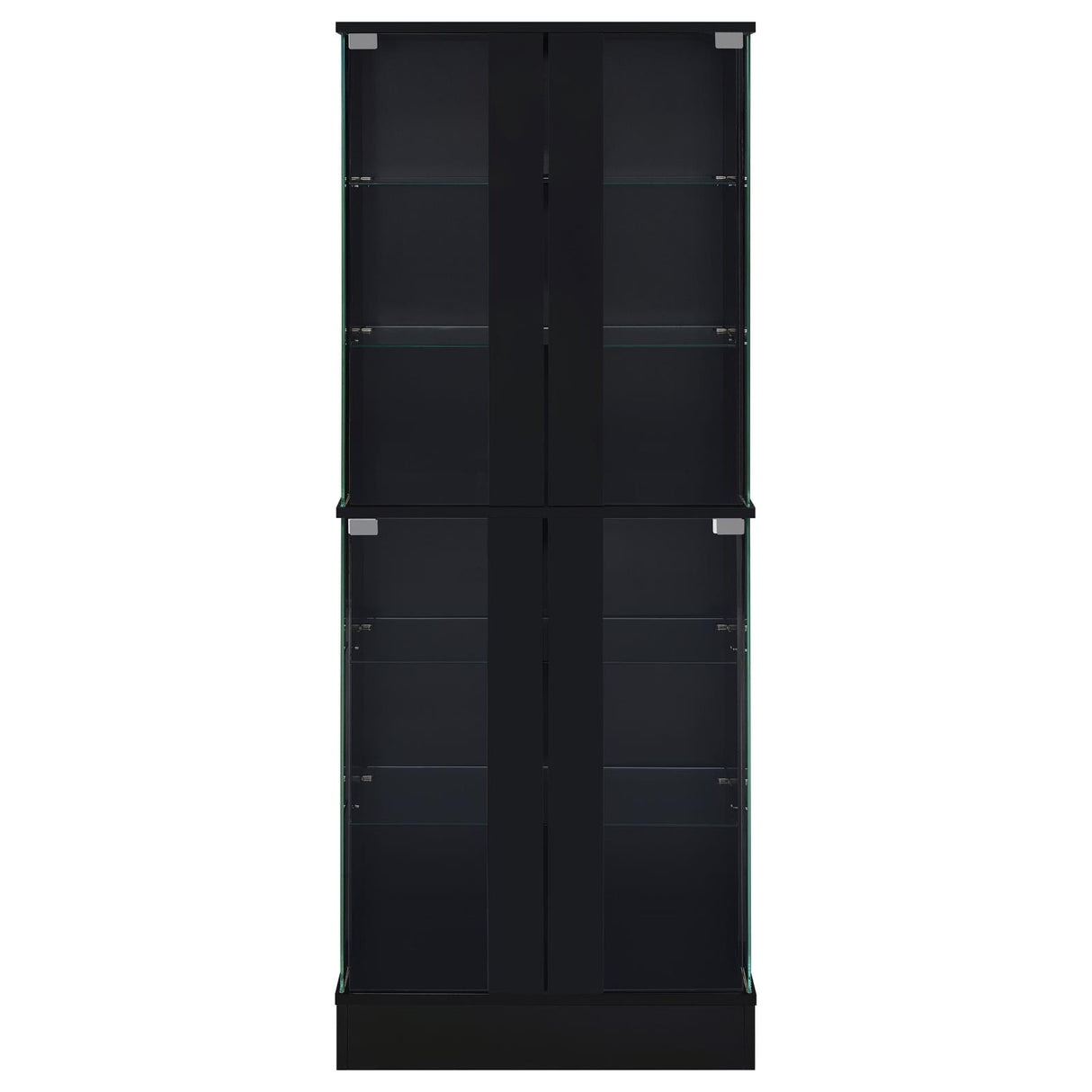 Cabra Display Case Curio Cabinet with Glass Shelves and LED Lighting Black High Gloss - 950398 - Luna Furniture