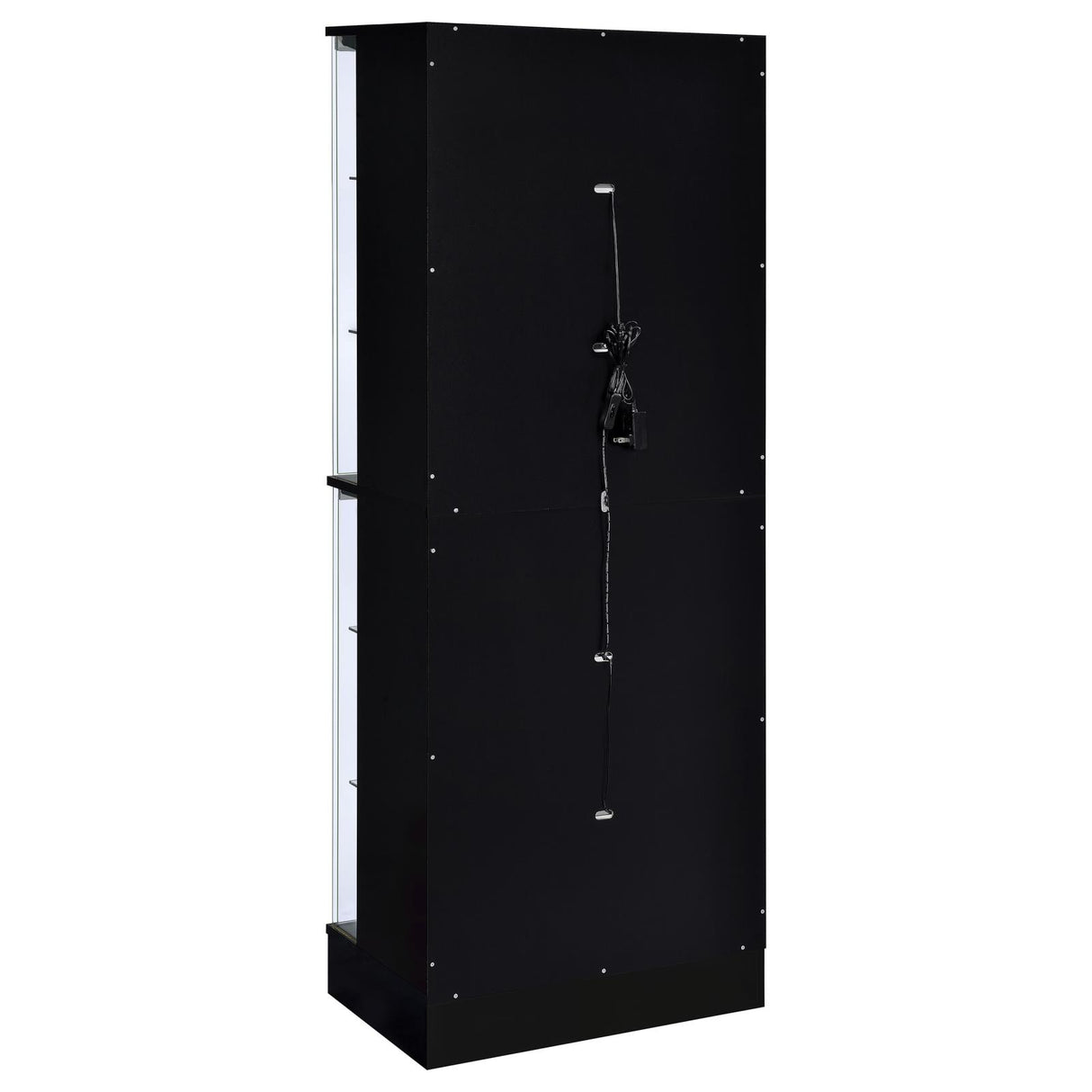 Cabra Display Case Curio Cabinet with Glass Shelves and LED Lighting Black High Gloss - 950398 - Luna Furniture