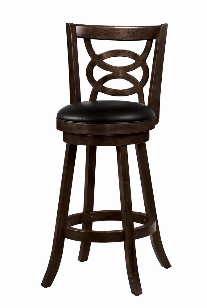 Calecita Cappuccino Swivel Bar Stools with Upholstered Seat, Set of 2 from Coaster - Luna Furniture