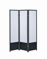 Calix 3-Panel Folding Floor Screen Translucent/Black from Coaster - Luna Furniture